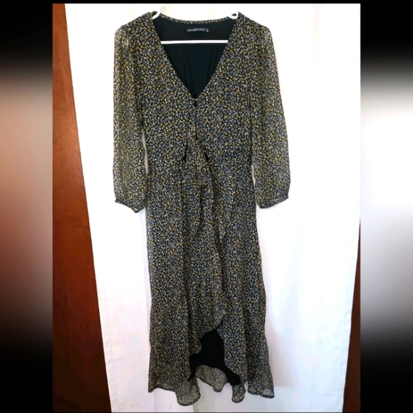 Abercrombie & Fitch Dresses & Skirts - Abercrombie Fitch Ditsy Floral Maxi Dress Small Ruffle Faux Wrap Cottagecore